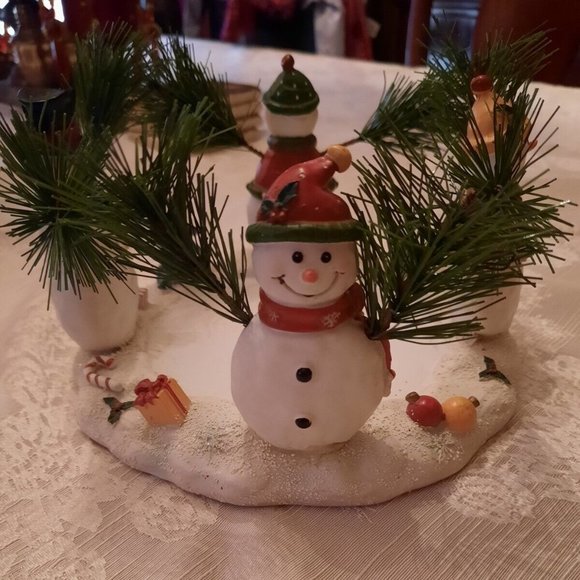 Yankee Candle Holiday Yankee Candle Snowman Candle Holder With Faux Pine Branch Arms Poshmark